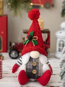 1 szt. pluszowych krasnali świątecznych, dzianinowych czapek pluszowych krasnali, skandynawskich figurek, nordyckich pluszowych ozdób krasnali, ozdoby świąteczne krasnali, dekoracja stołu, ozdoby świąteczne do wystroju domu