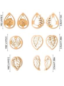 1/2/10件装波西米亚热带树叶粘土切割器，用于珠宝制作，夏季耳环粘土工具，海滩度假树叶吊坠粘土切割器，用于DIY吊坠、项链、手链 - Clay Cutter - 查看 5