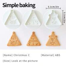 3 Pieces Set Of Christmas Series Cookie Cutters, Christmas Kitchen Parent-Child Cookie Molds, Various Cute Cartoon Patterns (Santa Claus, Reindeer, Little Rabbits, Christmas Gifts), Christmas Decorations Fondant Cutters, Christmas Gift Cookie Stamps, Cake Decoration Cookie Shapers, Dessert Making Tools Christmas Christmas Decorations Christmas Pajamas Christmas Gifts Christmas Decor