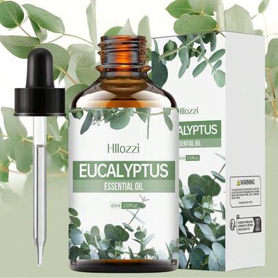 Hllozzi 30ml/60ml/100ml 桉树植物精油香薰精油适用于家庭香薰扩散器、DIY 蜡烛、香皂、香薰扩散器、沐浴放松、氛围、新鲜空气、身体按摩、节日礼物