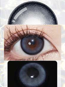 JeweLens 1pair Cosmetic Color Contact Lens Color Makeup Eye Lenses Natural Blue Contacts Halloween Costume Cosplay - Navy Blue - View 3