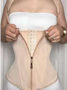 1pc Women's Waist Trainer, Abdominal Control Sports Belt, Fitness Shaper, With Adjustable Shoulder Strap, Waist Cincher Set, Shaper With Zipper Hook, Colombian Ladies Waist Trainer