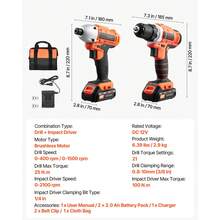 Tool Combo Kit, 12V Max Cordless 2-Tool Combo Kit, With 3/8 In Drill, 1/4 In Impact Driver, Compact Cordless Power Tool Combo Kit With 2.0 Ah Batteries, Screws, One Charger, And One Cloth Bag - 查看 7