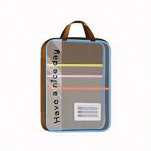 1pc Large Opening Mesh File Folder, Student Transparent Subject Sorting Exam Handbag, A4 Double Layer Nylon Mesh Subject Divider Bag, File Folder Exam Study Supplies Bag