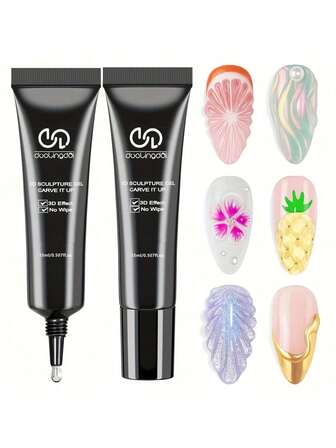 3D 凝胶 - 美甲造型凝胶，适用于秋冬季美甲设计 DIY 美甲绘画、造型、雕刻和万圣节装饰