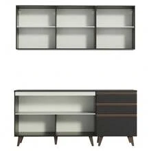 Cocina Integral Completa Modular Madesa Reims 180cm Color Negro - Negro - Ver 10