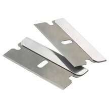 100 piezas de cuchillas de afeitar, raspador de metal, limpiador de pegamento de vidrio, cuchillo de repuesto, cuchilla de acero al carbono, herramienta de tintado de coches - Blanco - Ver 5