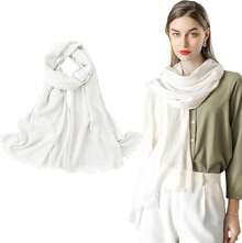 Extra Large Cotton Linen Shawl Wrap For Women, Elegant Scarf With UV Protection Breathable Lightweight Cover Hijabhalloween - 卡其色 - 查看 8