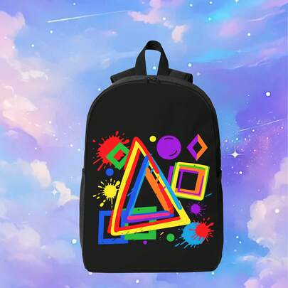 Graffiti Art Print Ljds,Lightweight Foldable Polyester Backpack With Adjustable Straps And Zipper Closure For College, Hiking, Camping, Travel - Unisex Casual Outdoor Bag