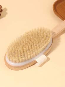 1 件长柄沐浴刷、木刷、多用途擦洗刷，用于背部去角质和淋浴清洁、袋子、带弹性带的身体去角质沐浴刷、柔软沐浴身体按摩刷 - 杏色 - 查看 4