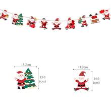 Christmas Theme Hanging Decor Santa Claus Snowman Christmas Tree Pattern Banner Spiral Swirl Merry Christmas Party Decor