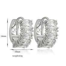 6pcs/Set Copper Zirconia Stone Minimalist Elegant Earrings Set, Versatile Fashion Jewelry Suitable For Mother's Day Gift