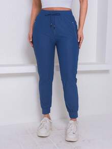 Women's Polyester Tie Pants - Rửa trung bình - Xem 6