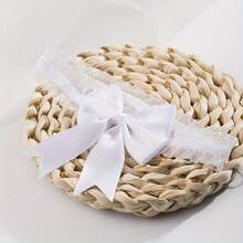 One Piece Of White Lace Bow Elastic Thigh Sexy Wedding Leg Ring Suspenders, Bridal Leg Ring Pendant, Thigh Chain, Wedding Suspenders Belt Accessory