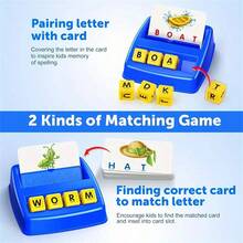 Children's English Word Matching Learning Flash Cards, Early Education Teaching Tool, Tabletop Game For Parent-Child Interaction, Holiday & Birthday Gift - Reading & Spelling Learning Toy, Flashcards, Preschool Tool Set For Boys & Girls, Match Visual Words, Ideal Birthday Present - Multicolor - View 5