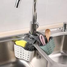 1 件塑料水槽沥水篮、厨房储物挂篮、收纳架 - 米色 - 查看 9