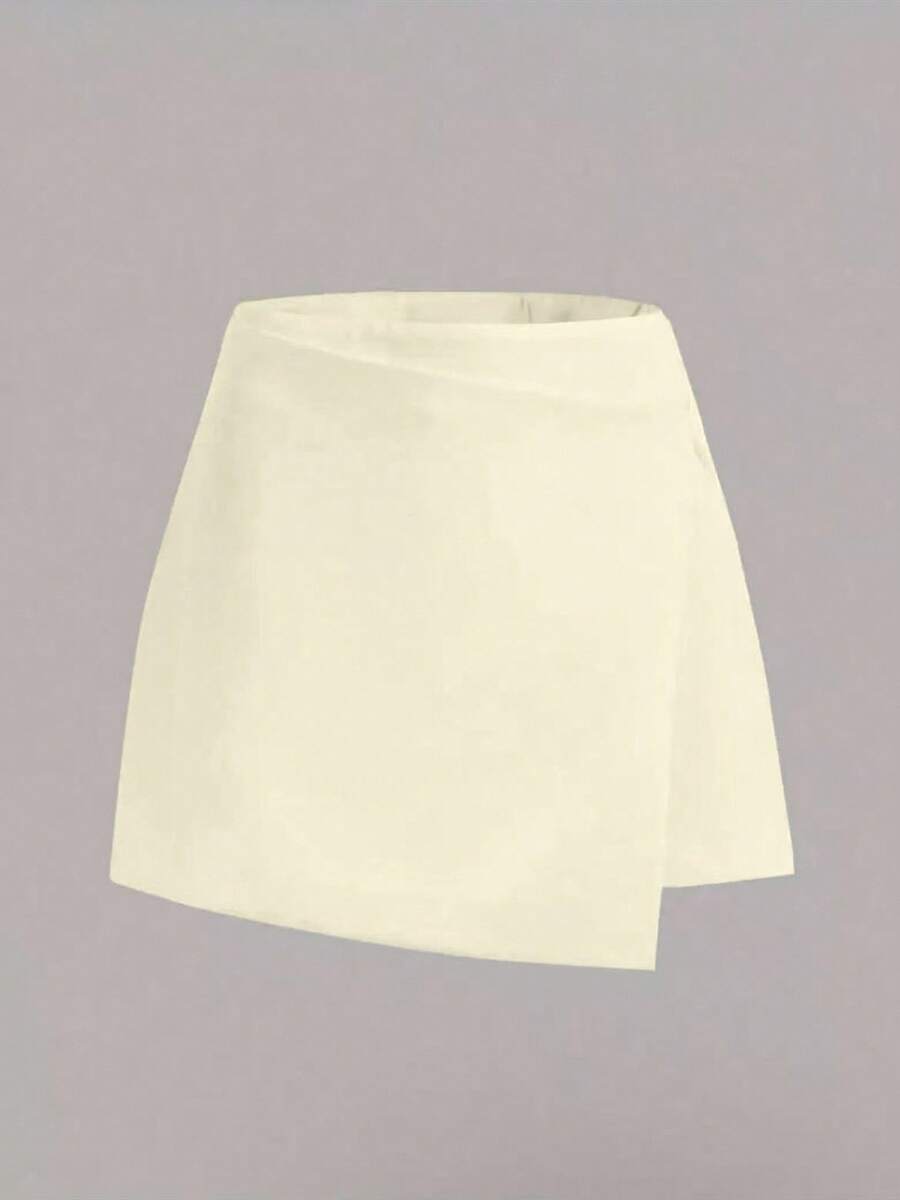 Liuhan Fashions Low-Waisted Fitted Short Skirt Autumn Burgundy Skirt Holiday Skirt Women's Performance Outfit Set French Style Skirt - 白色 - 查看 1