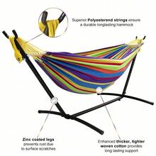 Double Hammock With Stand Included 450lb Capacity Steel Stand, Premium Carry Bag Included And Two Anti Roll Balance Beam - Tropical - View 2