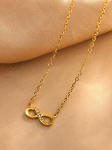 1 Set Fashionable Stainless Steel Jewelry Set With Infinity Symbol Elements, Suitable For Women's Daily Wear Or As Holiday Gift For Friends