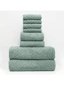 Juego de 8 toallas de felpa de coral, 2 toallas de baño extra grandes, 2 toallas y 4 toallas de mano, suave y absorbente juego de toallas de baño para salón de belleza, hotel, deportes, artículos esenciales para el hogar, toalla, cuidado de la piel