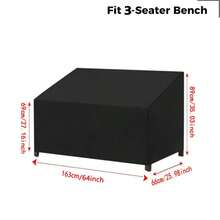 Durable Black Outdoor Chair Cover - Waterproof Terrace Furniture Protective Cover For Deep Seat Leisure Chairs