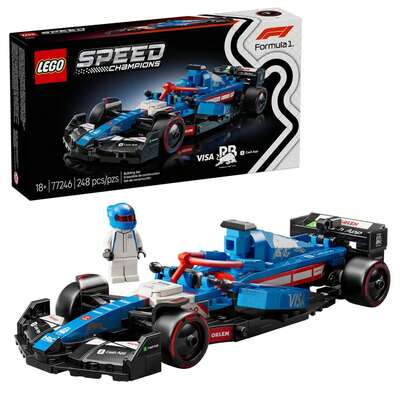 LEGO Speed Champions Visa Cash App RB VCARB 01 F1 赛车模型套装 - 逼真可拼装模型，适合 18 岁以上成人 - F1 DIY 手工展示 - F1 车迷礼物 - 77246