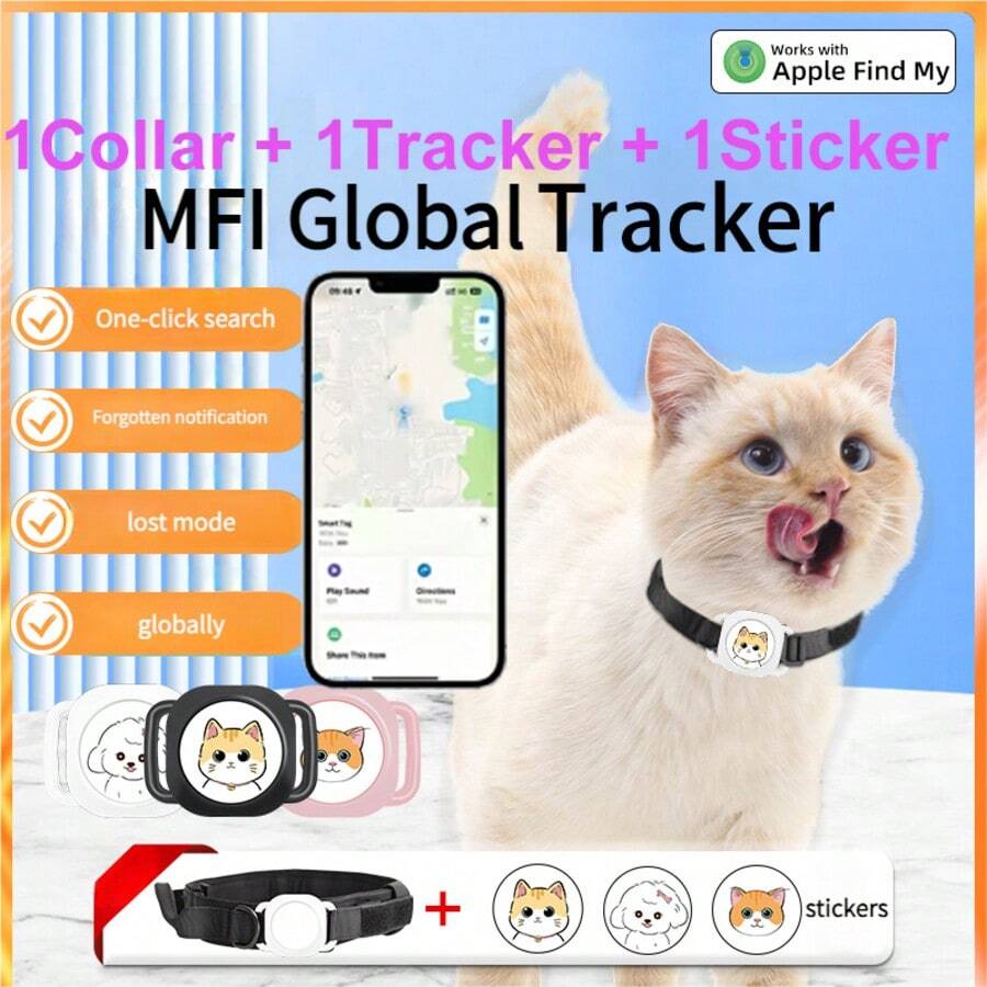 IOS Only, Not Compatible With Android. Pet Precise Anti-Lost Tracker, Suitable For IOS System, Can Track Cats, Dogs And Other Pets, Universal Collar, Compatible With Apple Tracker, Similar To Airtag IOS Tracker. Only Supports IOS Find Function, Not Compatible With Android Devices. Animal Tracking Solution, Pet Location Monitoring, IOS Pet Collar, Plastic Shell, Universal Collar Design, IOS Pet Owner, Urban Pet Guardian, Adjustable Collar.