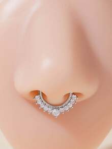 2 chiếc/1 chiếc Nhẫn mũi giả hình giọt nước đính đá Cubic Zirconia mạ vàng và bạc 18K, kẹp mũi không xỏ khuyên, trang sức xỏ khuyên giả cho cơ thể phù hợp cho nam, nữ, cặp đôi để hẹn hò và đeo hàng ngày - Nhẫn mũi zirconia nhiều lỗ giả - Xem 7