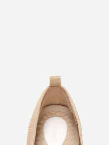 Women Bowknot Ballet Flats Shoes Comfortable Knitwear Slip On For Working Walking And Casual Wearing - Màu be - Xem 6