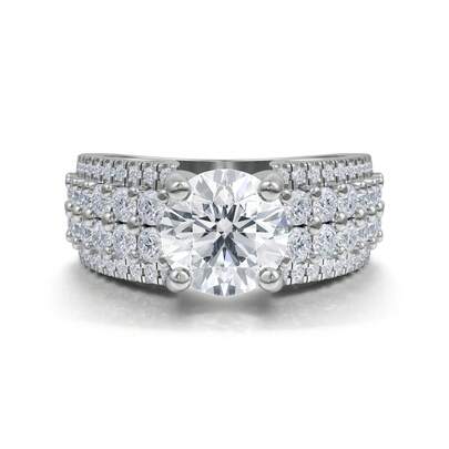 Anillo de compromiso de oro de 14K con 3.30CT de diamantes