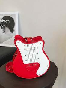 斜挎包、单肩包、吉他形包、不对称包、时尚、高端、小众、精致、适合派对、通勤、购物、带拉链 - 彩色 - 查看 13