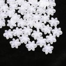 50/100pcs/Set Christmas Style Winter Transparent Ice Beads Cute Shiny AB Color Clear Snowflake Beads Loose Spacer Beads For DIY Jewelry Making - Multicolor - View 10