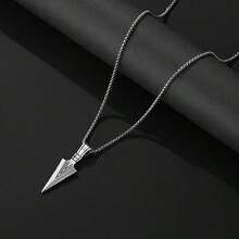 2025 New European & American Style Arrowhead Pendant Necklace For Men, Includes Chain