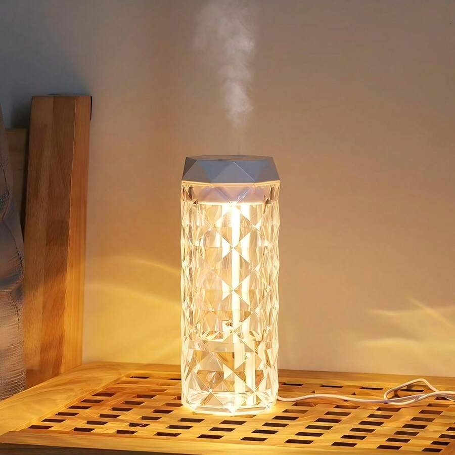 1pc 400ml Crystal Aroma Diffuser, USB Powered Home & Bathroom Air Purifier, Air Freshener, Can Add Essential Oils For Fragrance Mist