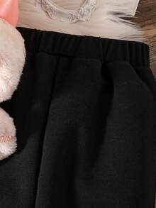 幼儿卡通印花保暖连帽衫和运动裤套装 - 粉色 - 查看 5