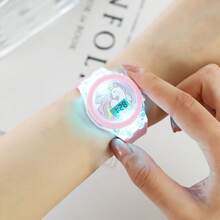 Luminous Watch + Cute Macaron Color Silicone Watch + Delicate Bracelet Combo Set, Suitable For Birthday, Halloween, Vacation Gifts, - Pink - View 3