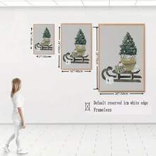 1PC Merry Christmas Crystal Ball Tree Truck Wall Art Poster Nordic Cartoon Minimalist Canvas Painting Home Decoration Living Room Frameless