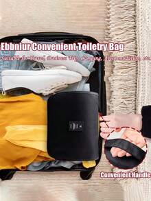 1pc Waterproof Travel Makeup Bag, Hanging Toiletry Bag, Double Layer Cosmetic Organizer Bag, Large Capacity Bathroom Toiletry Bag, Multi-Functional Travel Toiletry Bag, Portable PVC Cosmetic Bag, Holiday Ladies Beach Bag, Travel Bag, With Hook, Double Layer, PVC, Waterproof, Large Capacity, Suitable For Outdoor Travel, Business Trip, Home Storage, Travel, Holiday Outing, Party, Travel Essentials, Cruise Essentials, Holiday Essentials, Back To School Toiletry Bag, Bedroom Decor, Holiday Gift, Birthday Gift, Minimalist Design