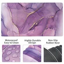 Large Keyboard Mouse Pad Set, Extended Mouse Pad+Keyboard Wrist Rest Support, Memory Foam Ergonomic Easy Typing, 4Pcs (35.4*15.9 In) Desk Pad Set For Home Office Study Game - Colorful-671326 - 紫色大理石2 - 查看 4