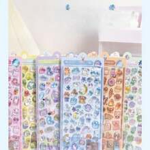 3D Cute Stickers Cartoon - Hot Dog Sushi Bubble Stickers Kawaii Mini Fluffy 3D Reusable Fluffy Scrapbook Planning Diary Notebook Computer Mobile Phone Case Decoration (Solid Products)