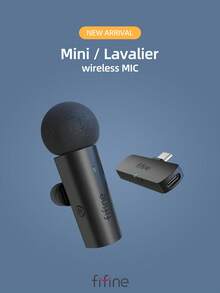 Wireless Lavalier Lapel Microphone Compatible With Iphone15(USB C)/Android Phone/Tablet, 2.4GHz Cordless Condenser Mic, Plug-Play Wireless Type-C Microphone Video/Audio Recording, Clip On Lapel Mic For Video Recording,Teaching, Interviews,Podcast,Vlog-FIFINE M6 - Black - View 3
