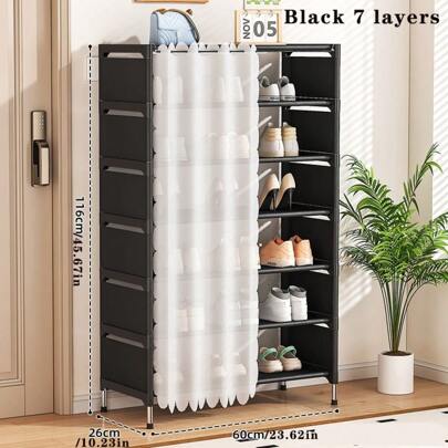 1pc Simple Shoe Rack, Home Entryway Shoe Storage Organizer, Multi-Space Display, Suitable For Bathroom, Kitchen, Apartment, Space-Saving
