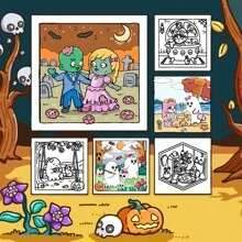 非常端庄非常恐怖：怪诞 - 成人可爱万圣节涂色本，沉浸于鬼魂野餐、南瓜蝴蝶结和成人友好的恐怖幸福之中，返校季。学校用品，绘画，万圣节，圣诞节，秋季。文具 - 查看 8