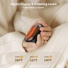 ColdSky 可充电暖手宝 2 件装，磁吸式电暖手宝，带数字显示屏，可重复使用，最高温度可达 140℉，便携式口袋暖手宝，户外、露营、狩猎保暖好礼，圣诞礼物，暖手宝，男士礼物，圣诞袜填充物，可充电暖手宝 - 彩色 - 查看 9