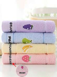 Toalha pequena de 1/4 peças, estampa de frutas bordadas, 9,84 x 19,68 polegadas, várias cores, toalha de rosto/mão, absorvente e de secagem rápida, unissex, adequada para banheiro, escola, cozinha, presente de feriado, viagem e uso externo. Toalhas de banho para salão de beleza, esportes de hotel, itens essenciais para casa, toalha, cuidados com a pele. - Multicolorido - Ver 11