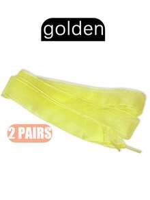 2 Pairs Lightweight Sheer Shoelaces, Women's Dance Shoes Decorative Accessories, Fashionable Solid Color Lace Shoelaces, Suitable For Sneakers, Flats, Athletic Shoes