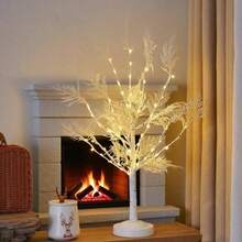 Simulated Birch Coral Tree Lamp, Atmospheric Lighting Fixture - Warm White Light, Colorful Light, USB Powered, Suitable For Autumn, Weddings, Valentine's Day, Halloween, And Christmas Festival Atmospheric Lighting - 暖色 - 查看 5