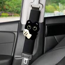 1 pieza Funda para el hombro del coche con decoración de gato negro y pez, se ajusta a la mayoría de los vehículos, diseño elegante y de moda, mejora la comodidad y la , accesorio interior del coche - Negro - Ver 1