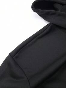 男士轻便拉链连帽夹克，带口袋，春秋季休闲运动外套，适合凉爽的初秋天气，休闲、运动、跑步、健身、户外活动皆宜 - 黑色 - 查看 4