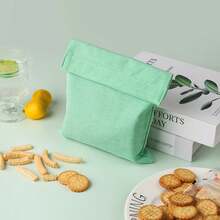 Bolsa de almacenamiento de sándwiches reutilizable con forro de TPU, bolsas de snacks con , lavables, impermeables y seguras para alimentos. - Rosa - Ver 5